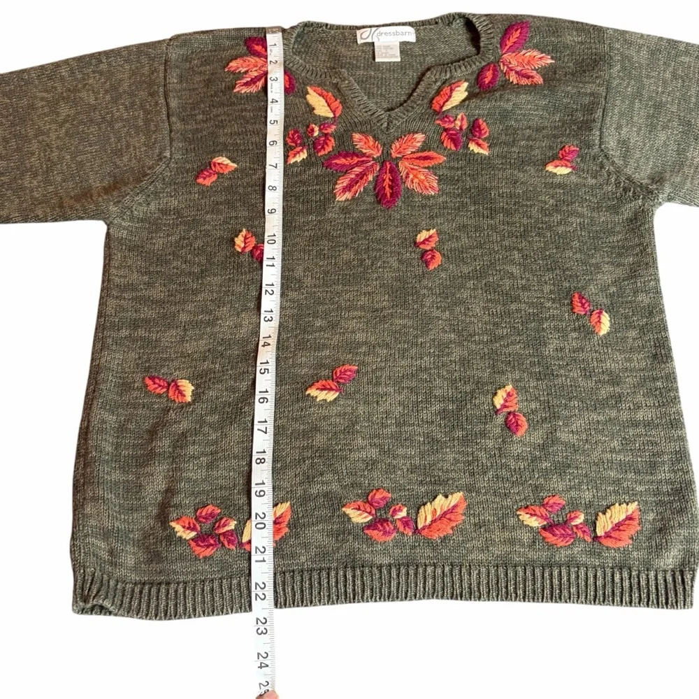 DRESS BARN FALL LEAF SWEATER SIZE LARGE - Picture 6 of 8